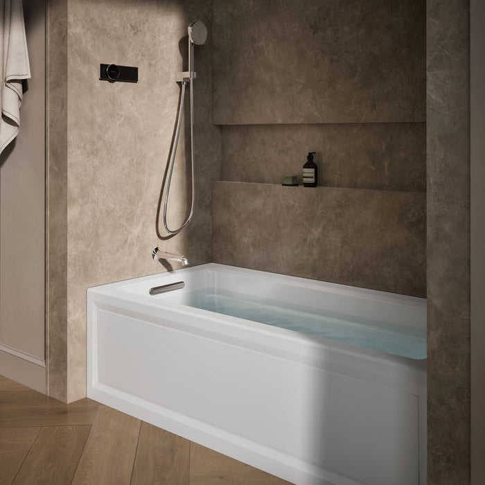 KOHLER K-1949-GHLA Archer 66" x 32" alcove Heated BubbleMassage air bath, left drain, white - view 3