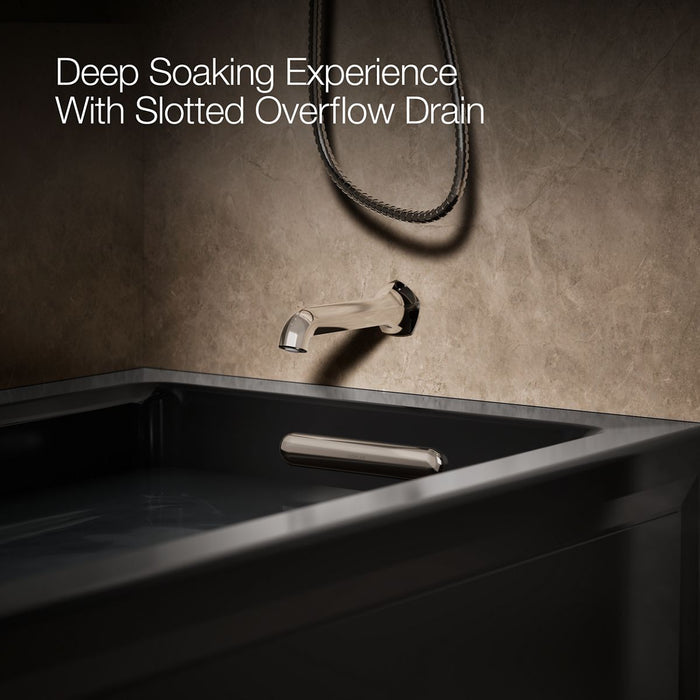 KOHLER K-1949-GHRAW Archer 66" x 32" alcove Heated BubbleMassage air bath with Bask heated surface, right drain, black...