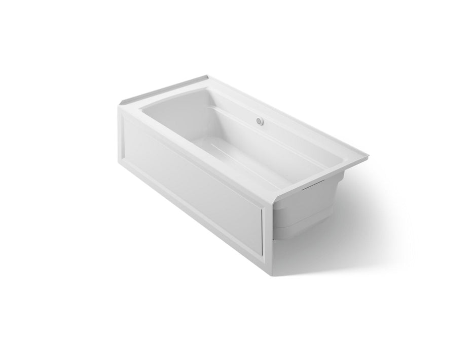 KOHLER K-1949-GHRAW Archer 66" x 32" alcove Heated BubbleMassage air bath with Bask heated surface, right drain, ice grey