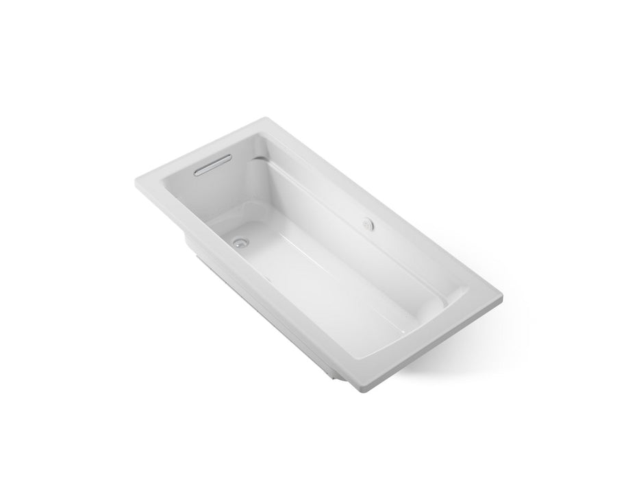 KOHLER K-1949-GHW Archer 66" x 32" drop-in Heated BubbleMassage air bath with Bask heated surface, ice grey