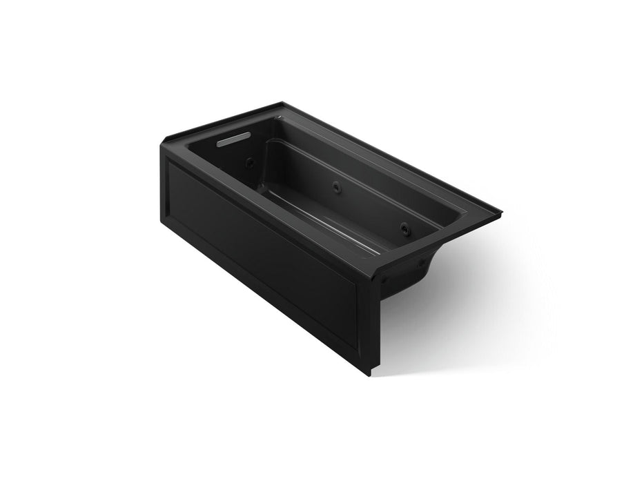 KOHLER K-1949-HLA Archer 66" x 32" alcove heated whirlpool, left hand, black black