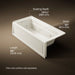 KOHLER K-1949-LA Archer 66" x 32" integral apron whirlpool with integral flange and left-hand drain, biscuit - view 5