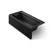KOHLER K-1949-LA Archer 66" x 32" integral apron whirlpool with integral flange and left-hand drain, black black