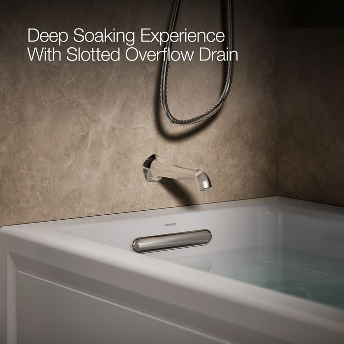 KOHLER K-1949-LA Archer 66" x 32" integral apron whirlpool with integral flange and left-hand drain, ice grey - view 5