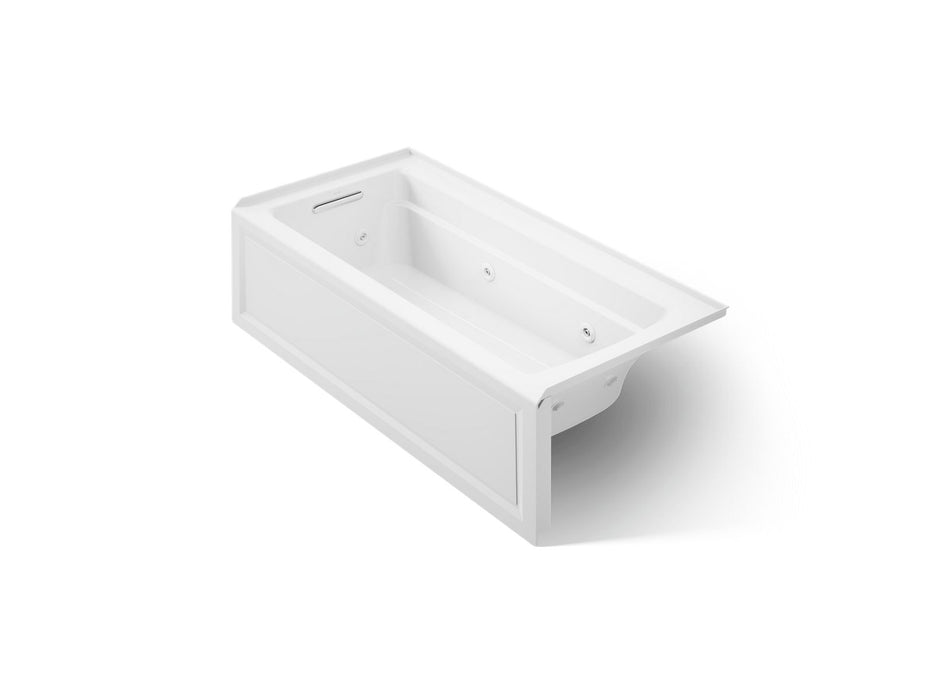 KOHLER K-1949-LA Archer 66" x 32" integral apron whirlpool with integral flange and left-hand drain, white