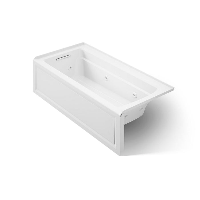 KOHLER K-1949-LA Archer 66" x 32" integral apron whirlpool with integral flange and left-hand drain, white - view 2