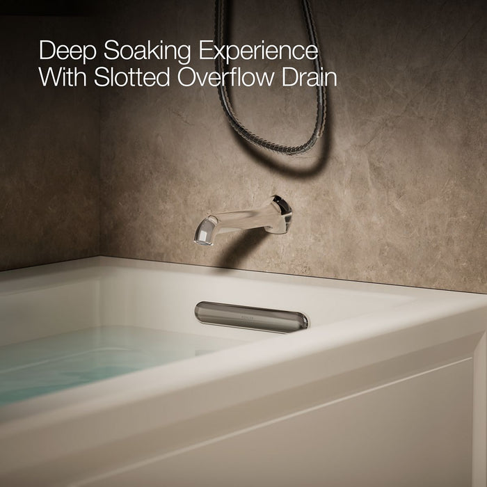 KOHLER K-1949-RA Archer 66" x 32" alcove whirlpool, right drain, biscuit - view 4
