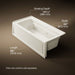 KOHLER K-1949-RA Archer 66" x 32" alcove whirlpool, right drain, biscuit - view 5