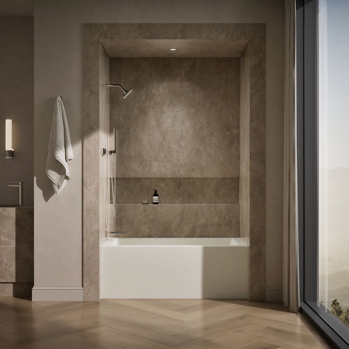 KOHLER K-1956-LA Underscore 60" x 30" alcove bath, left drain, biscuit - view 5