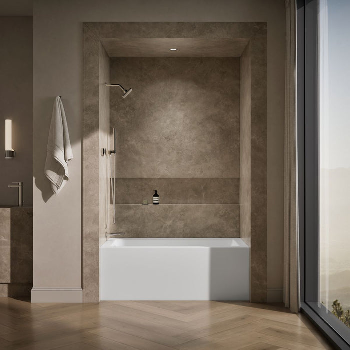 KOHLER K-1957-LA Underscore 60" x 32" alcove bath, left drain, white - view 5
