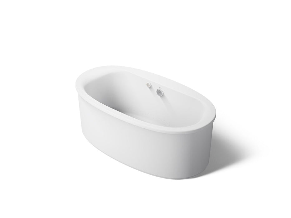 KOHLER K-1966-GH Sunstruck 65-1/2" x 35-1/2" freestanding Heated BubbleMassage air bath with straight shroud