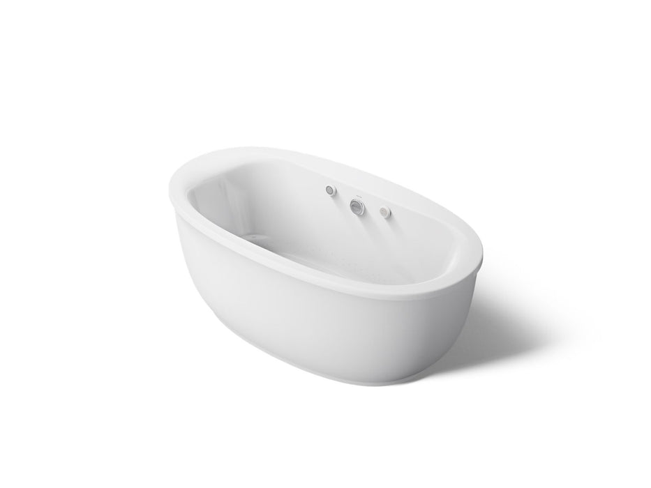 KOHLER K-1967-GHW Sunstruck 65-1/2" x 35-1/2" freestanding Heated BubbleMassage air bath with Bask heated surface and fluted shroud
