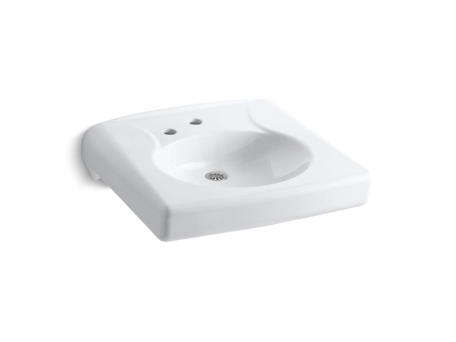 KOHLER K-1997-1NL Brenham Wall-mount or concealed carrier arm mount commercial bathroom sink with single faucet hole, no...
