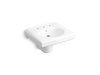 KOHLER K-1999-8 Brenham Wall-mount or Concealed Carrier Arm Mount Commercial Bathroom Sink with Widespread Faucet Holes and S