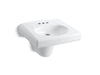 KOHLER K-1999-4N Brenham Wall-mount or concealed carrier arm mount commercial bathroom sink with 4" centerset faucet...