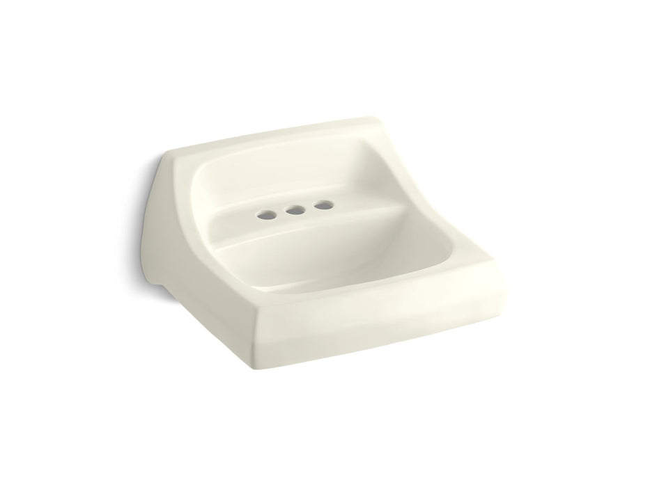KOHLER K-2005 Kingston 21-1/4" x 18-1/8" wall-mount/concealed arm carrier bathroom sink with 4" centerset faucet holes,...