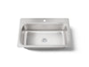 KOHLER K-20060-1 Verse 33" top-mount single-bowl kitchen sink, stainless steel