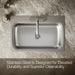 KOHLER K-20060-3 Verse 33" top-mount single-bowl kitchen sink, stainless steel - view 4