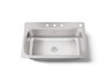 KOHLER K-20060-4 Verse 33" top-mount single-bowl kitchen sink, stainless steel