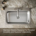 KOHLER K-20060-4 Verse 33" top-mount single-bowl kitchen sink, stainless steel - view 4