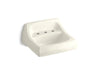 KOHLER K-2006 Kingston 21-1/4" x 18-1/8" wall-mount/concealed arm carrier bathroom sink with widespread faucet holes, biscuit