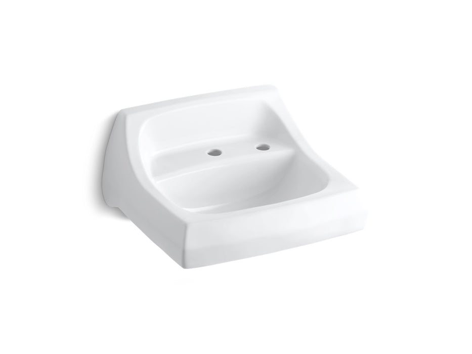 KOHLER K-2007-R Kingston 21-1/4" x 18-1/8" wall-mount/concealed arm carrier bathroom sink with single faucet hole and...