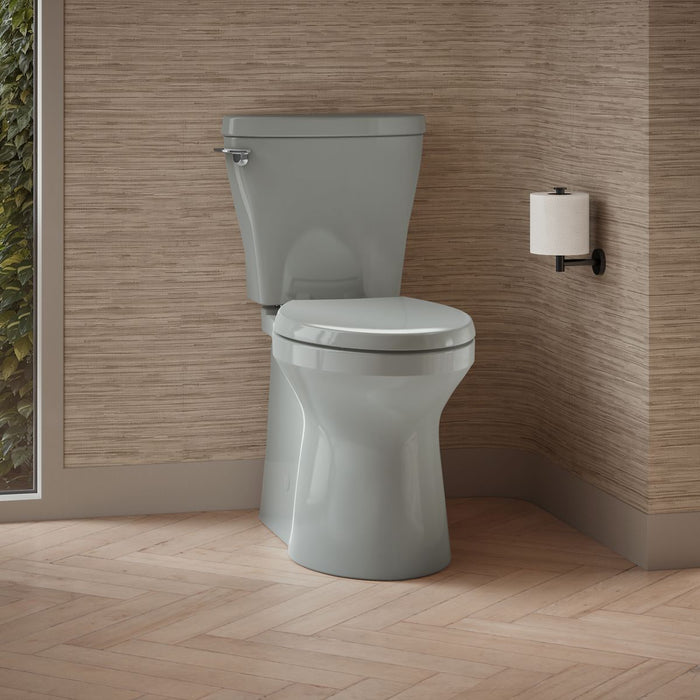 KOHLER K-20198 Betello ContinuousClean XT Two-piece Elongated Toilet with Skirted Trapway, 1.28 GPF, Ice Grey - image focused