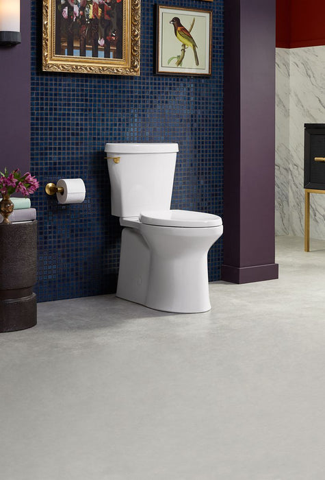 KOHLER K-20198 Betello ContinuousClean XT Two-piece Elongated Toilet with Skirted Trapway, 1.28 GPF, White - image focused on