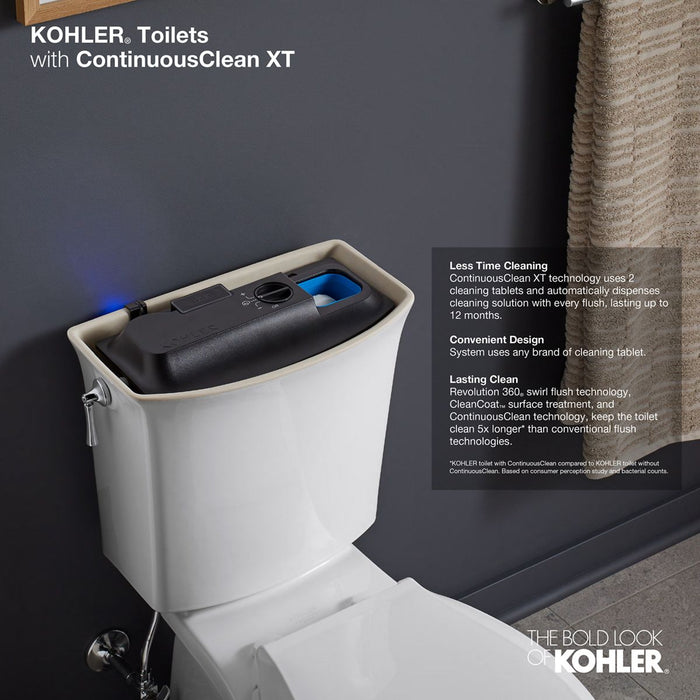KOHLER K-20198 Betello ContinuousClean XT Two-piece Elongated Toilet with Skirted Trapway, 1.28 GPF