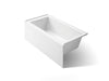 KOHLER K-20201-LA Underscore 60" x 30" alcove bath with integral apron, integral flange, and left-hand drain, white