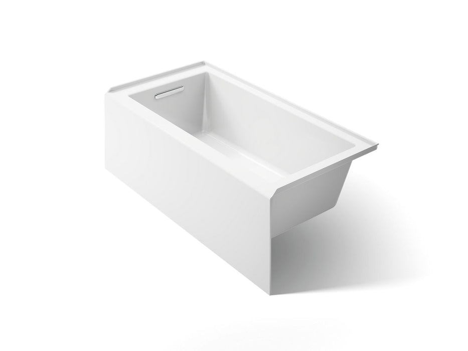 KOHLER K-20201-LA Underscore 60" x 30" alcove bath with integral apron, integral flange, and left-hand drain, white