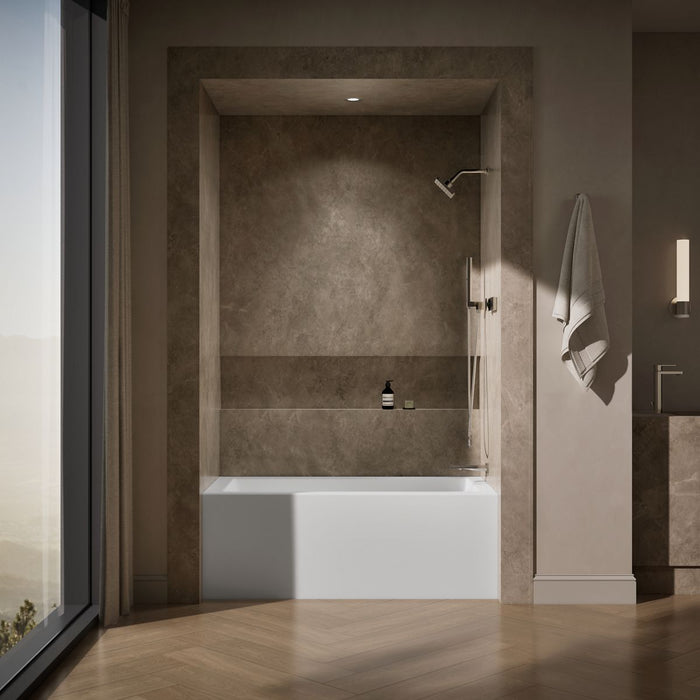 KOHLER K-20201-RA Underscore 60" x 30" alcove bath, right drain, white - view 3