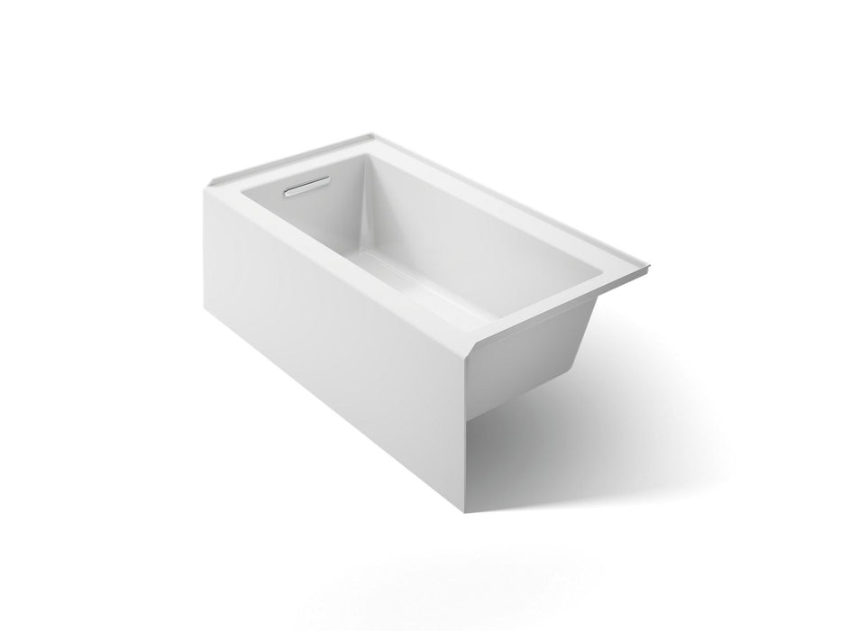 KOHLER K-20202-LA Underscore 60" x 32" alcove bath with integral apron, integral flange, and left-hand drain, white