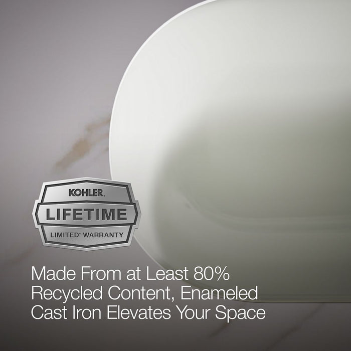 KOHLER K-20213 Iron Plains 33" oval drop-in/undermount bathroom sink