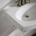 KOHLER K-2035-4 Pinoir 22" Oval Wall-mount Bathroom Sink with Glazed Underside, White - Shows close up detail of product in r