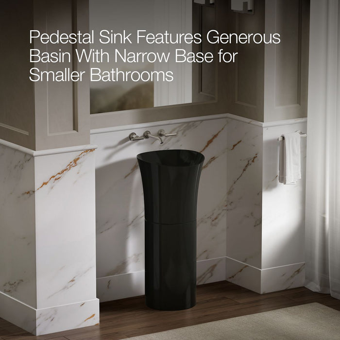 KOHLER K-20701-N Veil 16" pedestal bathroom sink, no overflow