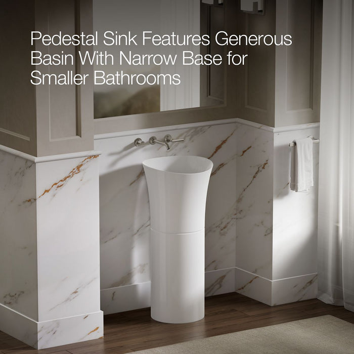 KOHLER K-20701-N Veil 16" pedestal bathroom sink, no overflow