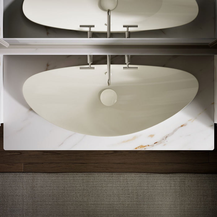 KOHLER K-20705 Veil 38-1/2" oval vessel bathroom sink, biscuit - view 5