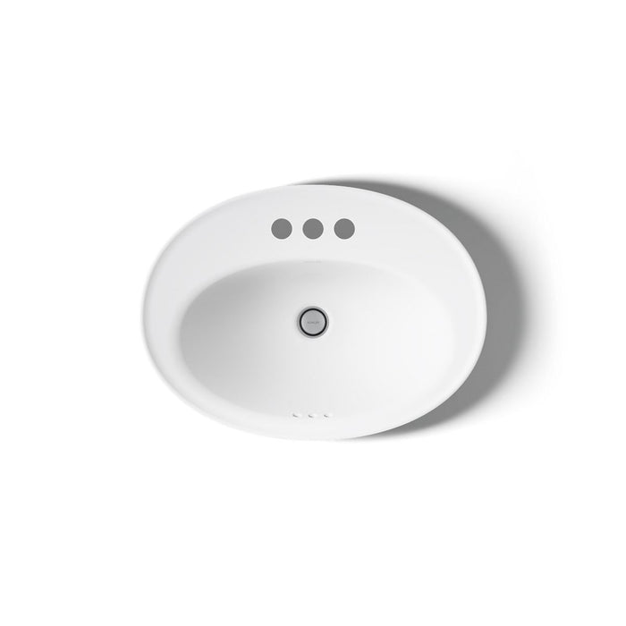 KOHLER K-2075-4 Serif 22-1/4" oval drop-in bathroom sink, white - view 3