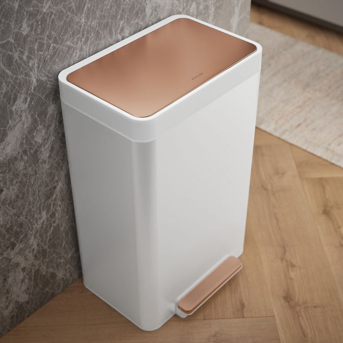 KOHLER K-20940 13-gallon stainless steel step trash can