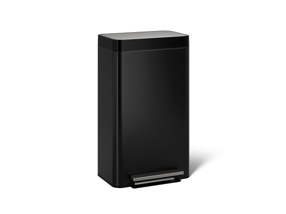 KOHLER K-20941 8-gallon loft stainless steel step trash can, black stainless