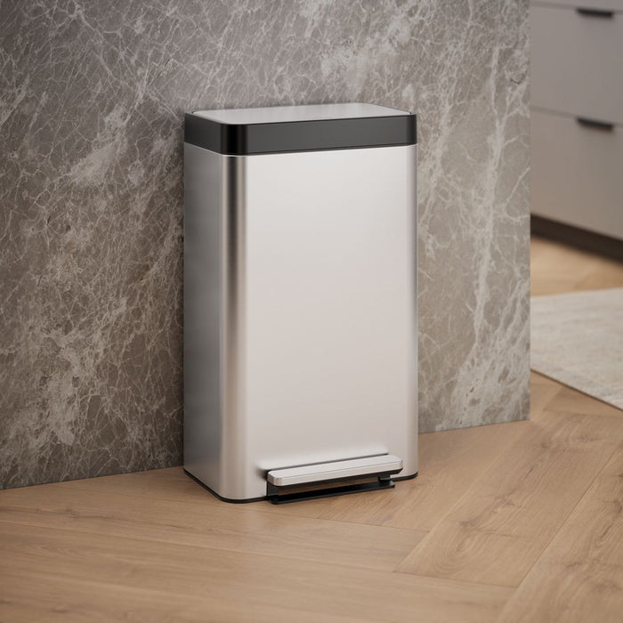 KOHLER K-20941 8-gallon loft stainless steel step trash can - view 3