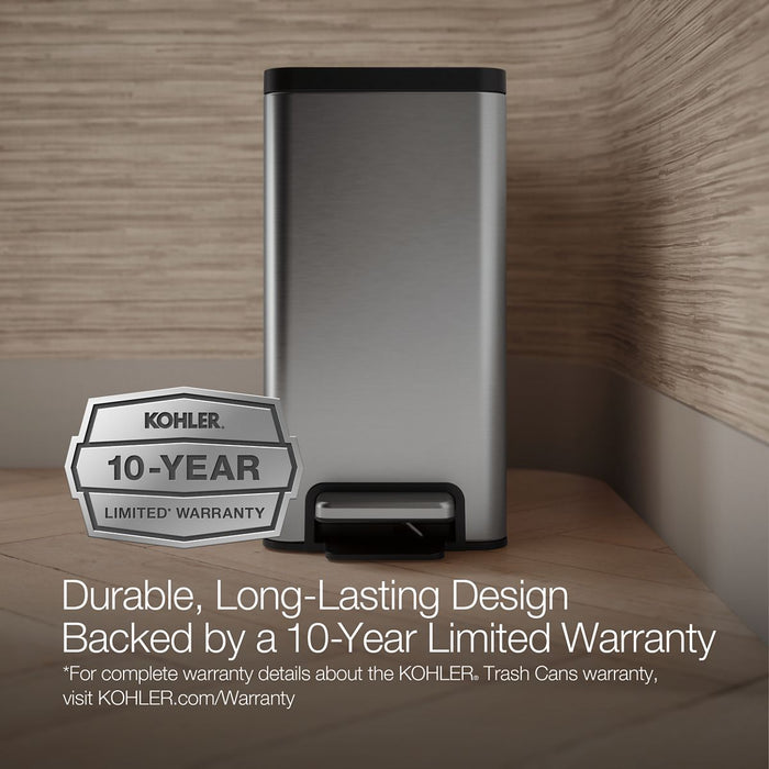 KOHLER K-20957 2.5-gallon slim step trash can
