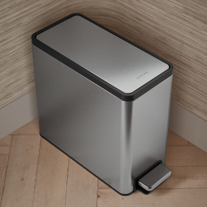 KOHLER K-20957 2.5-gallon slim step trash can