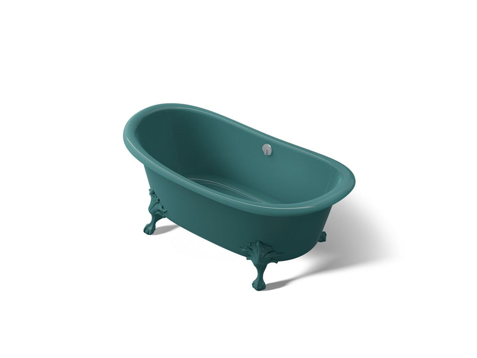 KOHLER K-21000-PAT Artifacts 66-1/8" x 32-1/2" freestanding bath, teal exterior with teal interior