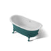 KOHLER K-21000-PAT Artifacts 66-1/8" x 32-1/2" freestanding bath, teal exterior with white interior