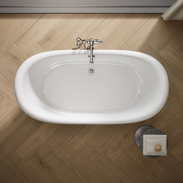KOHLER K-21000-PAT Artifacts 66-1/8" x 32-1/2" freestanding bath, teal exterior with white interior - view 4