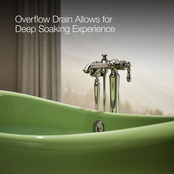 KOHLER K-21000-PFG Artifacts 66-1/8" x 32-1/2" freestanding bath, fresh green exterior with fresh green interior - view 5