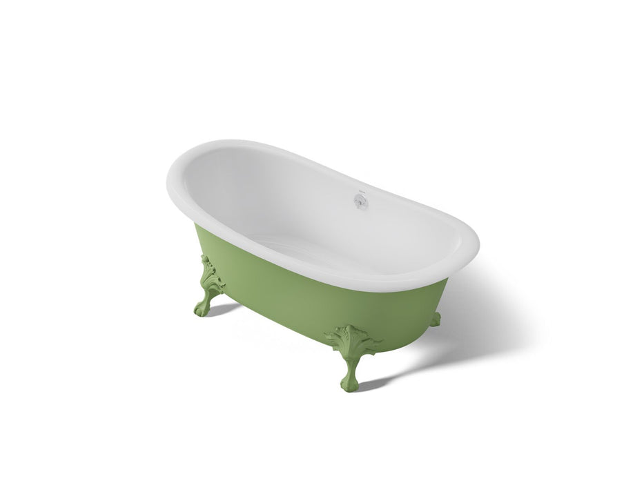 KOHLER K-21000-PFG Artifacts 66-1/8" x 32-1/2" freestanding bath, fresh green exterior with white interior