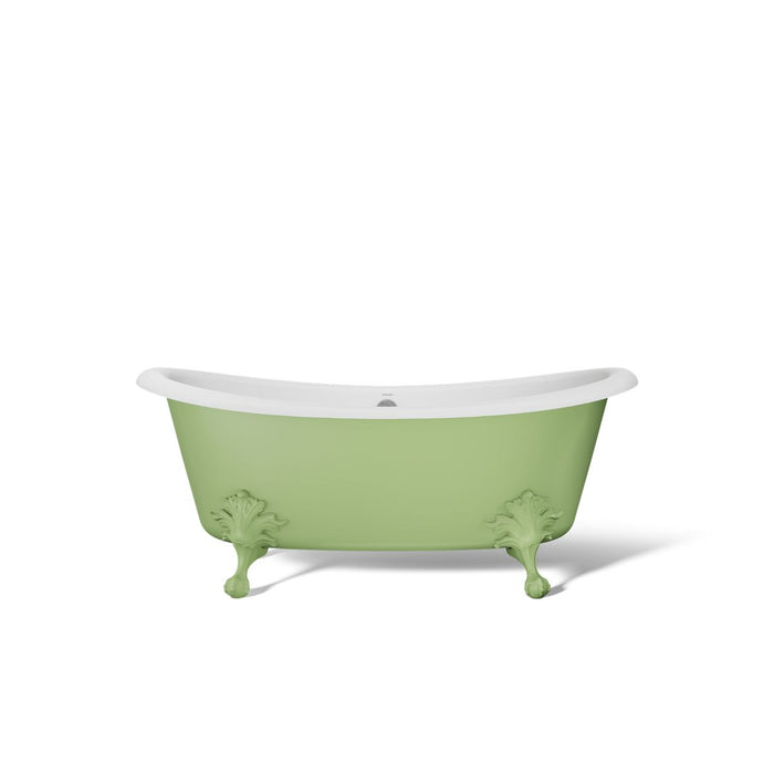 KOHLER K-21000-PFG Artifacts 66-1/8" x 32-1/2" freestanding bath, fresh green exterior with white interior - view 4